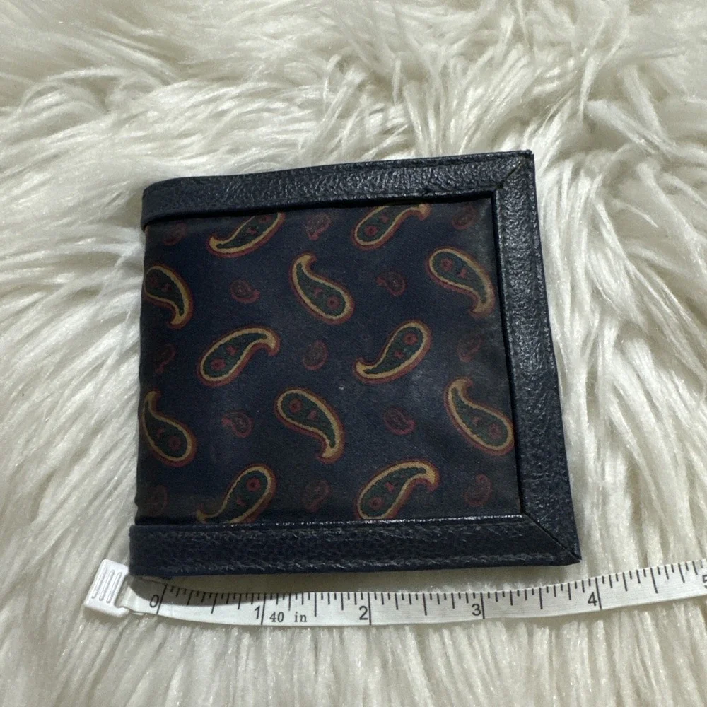 vintage oscar de la renta Pour Lui Men's Bifold Wallet Paisley Satin